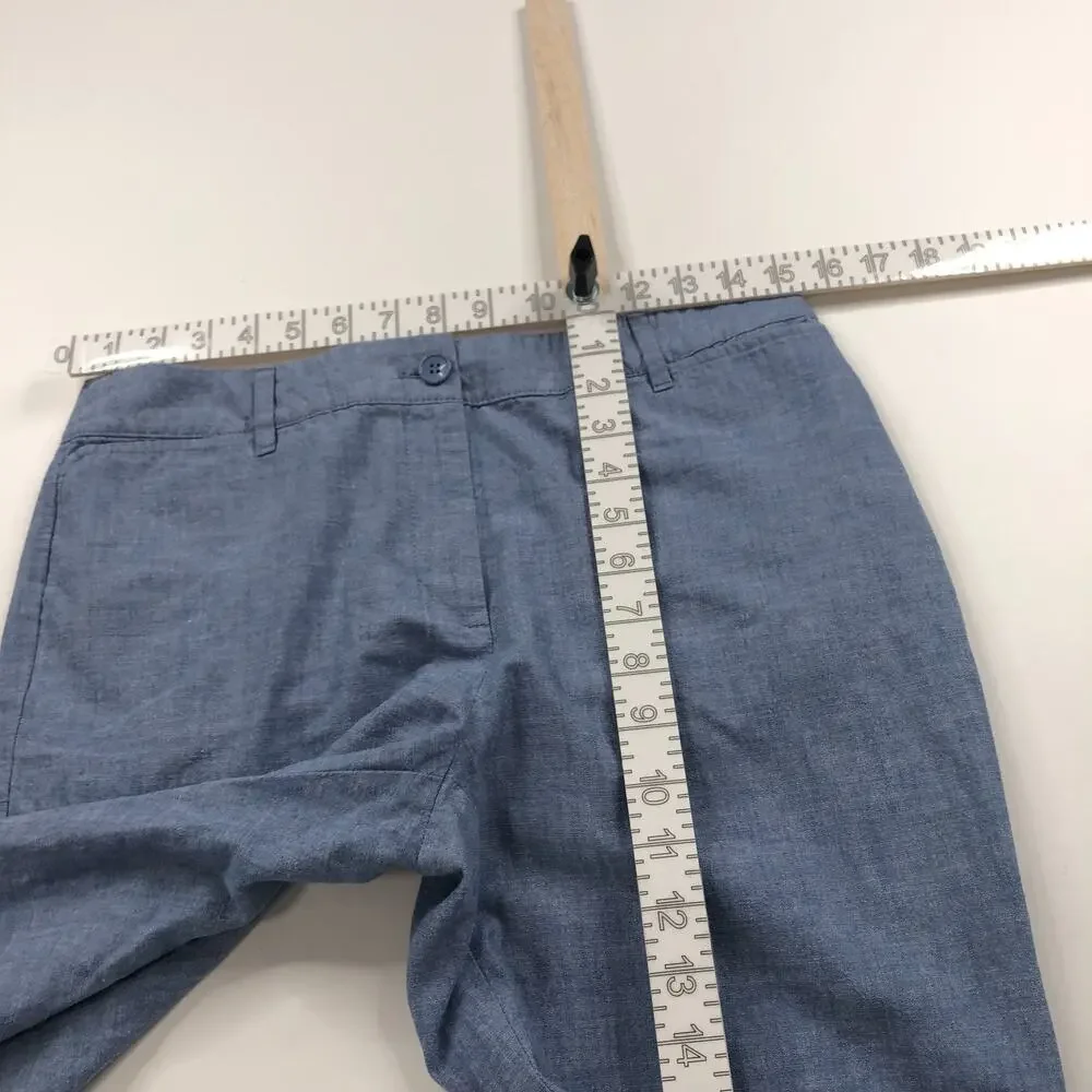 Talbots Perfect Crop 6 (Fit 31W 25L) Cotton Mid Rise Pants Blue